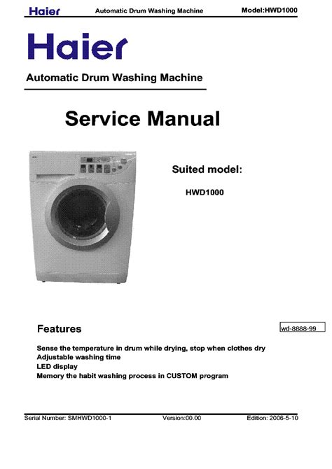 Haier hwd1000 washing machine owner manual. - Guide de survie pour affronter le pire.