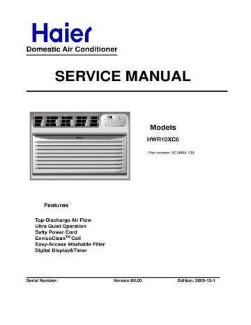 Haier hwr10xc6 room air conditioner owner manual. - Panasonic tx p42c2b plasma tv service manual download.