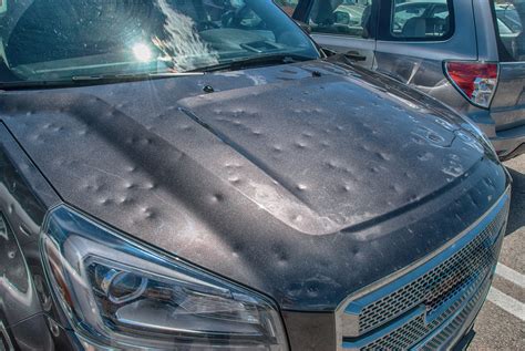 Hail damaged car. How much does car insurance pay for hail damage? Last year, the average car insurance hail damage claim was $5,000, according to 2021 State Farm hail claims … 