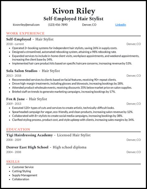 Hair Stylist CV—Examples and 25+ Writing Tips