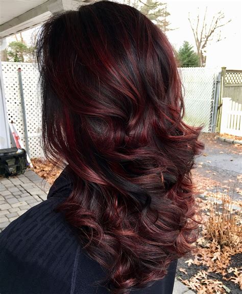Hair burgundy red. 2. Red to Golden Blonde Ombre. Choosing red and golden blonde will show off your hairstyle and tips. Source: @hairbyamandajorene. By having the lighter golden blonde colour at the bottom, it will highlight your hairstyle and cut. You hair tips will look healthy. 3. Red to Copper Balayage Ombre. 