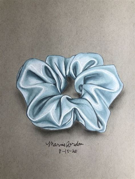 Hair scrunchie drawing [Video] Realistic pencil drawings, Colored ...