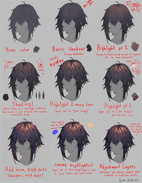 Hair tutorial Anime art tutorial, Concept art tutorial, Art reference