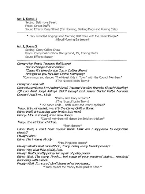 Hairspray Broadway Musical Script - freewebmasterhelp