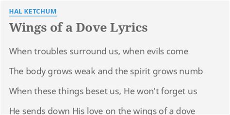 Hal Ketchum - Wings Of A Dove Lyrics AZLyrics.com