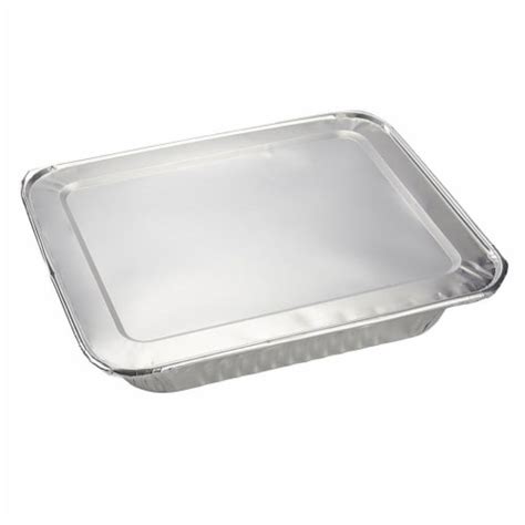 Half Size Aluminum Foil Pans, Deep Disposable Trays (12.7 x 2.2 x 10.2