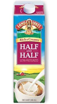 Half and half milk. Half and half contains 315 calories per cup, or 20 calories per tbsp. By comparison, whole milk has 146 calories per cup, or 9 calories per tbsp. Whole milk has 8 g of fat, 5 g of which are saturated, and 8 g of protein. Save more calories and fat by choosing 1 percent low-fat milk with 102 calories per cup and 2 g of fat or nonfat milk with 83 ... 