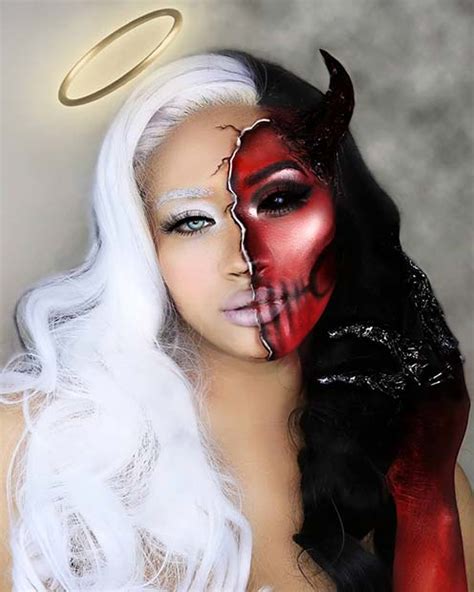 Half angel half devil makeup. The devil does not have a birthday. According to Christian tradition, the creation and fall of the angels occurred before the birth of linear time. 