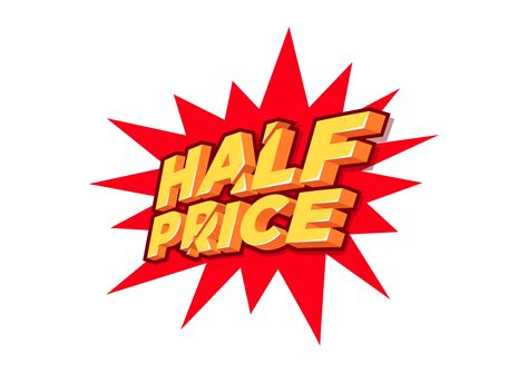 half-price: [adjective] marked down to half the original price. 