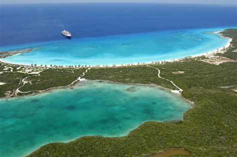 Halfmoon cay. Today, the 2,400-acre island is known as Half Moon Cay and serves as a private retreat for passengers on the line's Caribbean and Panama Canal sailings. Carnival ships also make use of the port. 