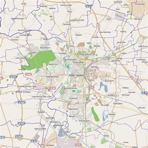 Halle (Saale) (Saxony-Anhalt) Street Guide and Map P