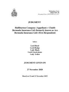 Halliburton Company (Appellant) v Chubb Bermuda Insurance