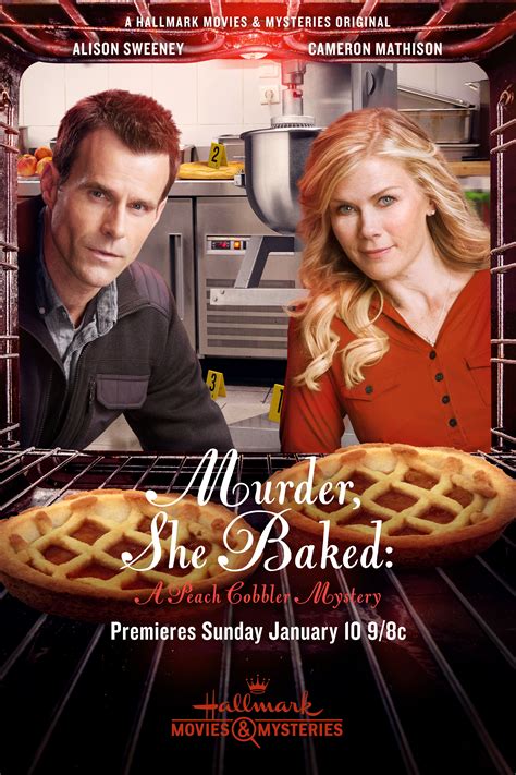 Hallmark murder she baked movies. Murder She Baked has Allison Sweeney playing Hannah Swenson, a cookie store owner that is an amateur sleuth when needed. ... Family-appropriate without the usual junk that's in lots of the movies nowadays...Classic Hallmark cute/cheesy acting and scenarios. But a good watch nonetheless. The plots get better throughout the five movies. I would ... 