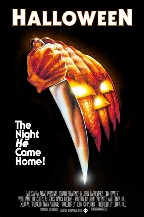 Halloween 1978. Halloween là một bộ phim kinh dị - tâm lý năm 1978 của Mỹ do John Carpenter làm đạo diễn, nó là phim đầu tiên trong loạt phim Halloween của tên sát nhân tâm thần Michael Myers. Halloween có sự tham gia của diễn viên Donald Pleasence và Jamie Lee Curtis. Câu khẩu hiệu của phim là The night he ... 