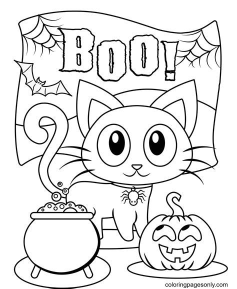 Halloween Cat Coloring