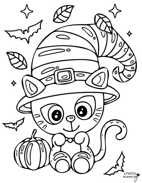 Halloween Cat Coloring Pages To Prin