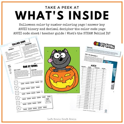 Halloween Color by Coding Coloring Page STEAM Kids
