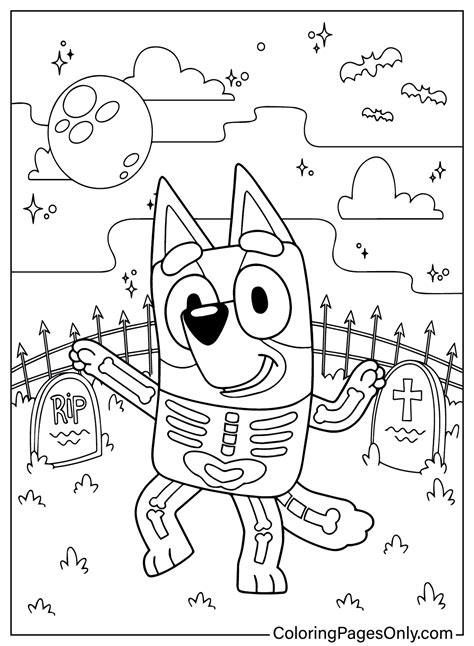 Halloween Coloring Pages Bluey