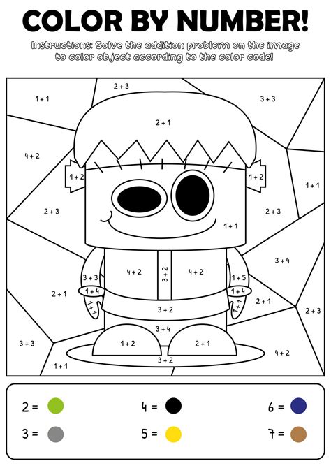 Halloween Math Coloring Sheets