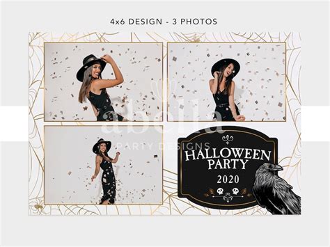 Halloween Modern Photo Booth Template 4x6 Design / 4 Photos / Etsy