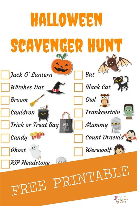 Halloween Night Scavenger Hunt Free Printable Momskoop Free