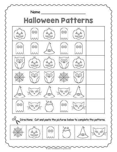 Halloween Patterns Worksheets 99Worksheets