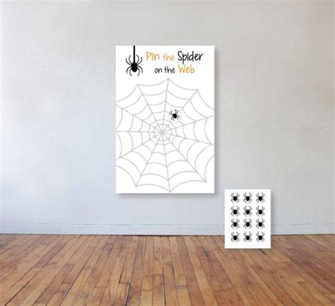Halloween Pin the Spider on the Web Game Catch My Party