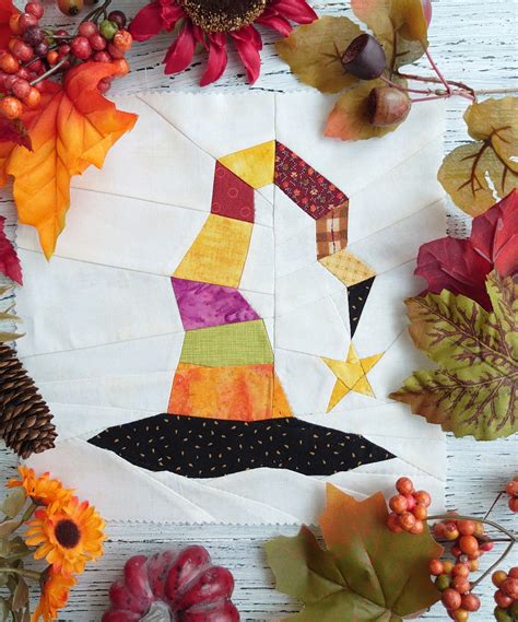 Halloween Quilt Blocks Witch Hat Quilt Block Pattern PDF Etsy