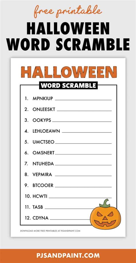 Halloween Word Scramble Word Scrambles Halloween words, Halloween