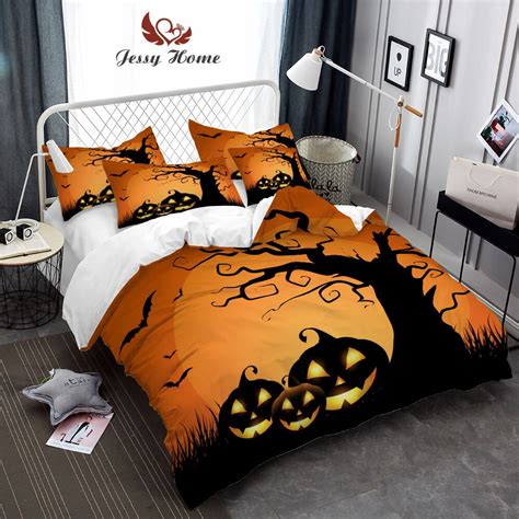 Halloween Comforter Set King Size 3 Piece Pumpkin Scarecrow Gray Bedding Set, 1 Comforter + 2 Pillow Shams . Brand: DTATY. 4.5 4.5 out of 5 stars 17 ratings. $62.99 $ 62. 99. Color: Halloween-01 . Size: King . Twin. Full. Queen. King. Purchase options and add-ons . Size: King: Included Components:.