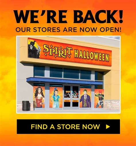 Halloween spirit nearby. For the best 2023 Halloween costume ideas, look no further than Spirit Halloween, your one-stop shop for women’s costumes, men’s costumes, kids’ costumes and more! With over 1,500 stores across the United States, Spirit Halloween is the largest Halloween retailer in North America. At a store near you, you’ll find only the best Halloween ... 