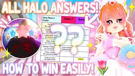 All Roblox Royale High 2023 Spring Halo Answers: https://www.gosunoob.com/guides/valentines-halo-2023-answers-spring-halo-royale-high-starlight/Royale High V... .