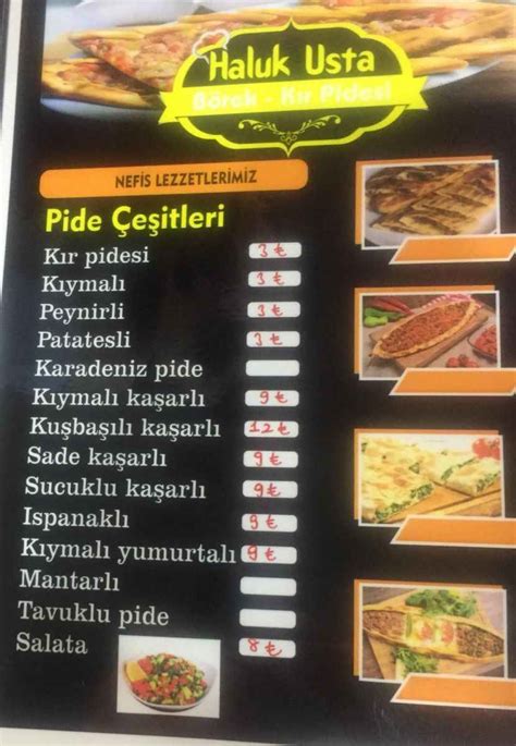Haluk Usta Börek & Pide, Gölcük menü fiyatları 2022. 