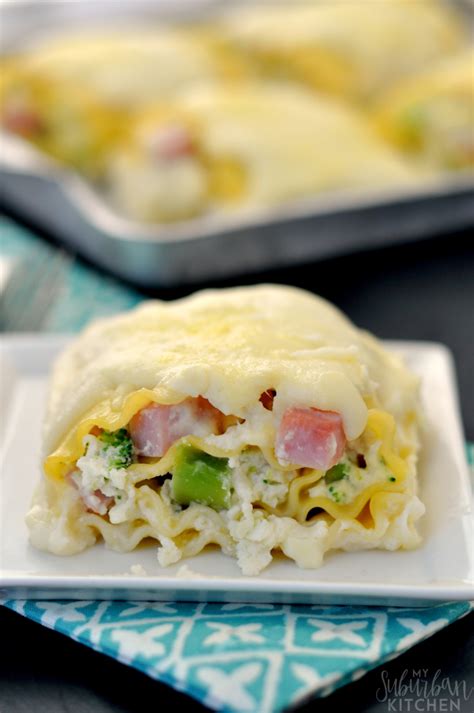 Ham and Swiss Lasagna Rolls - Delicious Ham Dinner Ideas