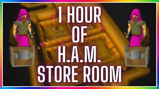 Monster Melee. Map. The H.A.M. Storerooms is a secret dungeon inside the H.A.M. Hideout. It is only accessible to players who have progressed halfway through Death to the Dorgeshuun. The secret entrance is located just south of the podium in the main hideout. The stores are patrolled by five level 22 guards, though after you have finished the ... . 