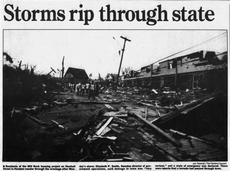Hamden tornado 1989.  There were three fatalities and 500 injuries.  Wea...