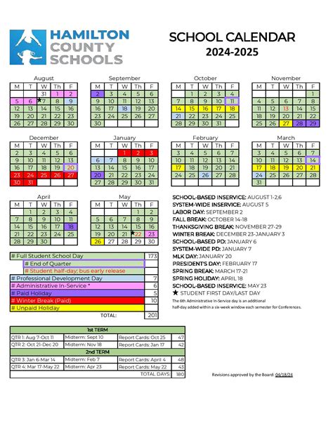Hamilton High School Calendar