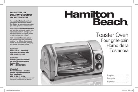 Hamilton beach toaster oven instruction manual. - Pathogene und klinische mikrobiologie a laborhandbuch bücher.