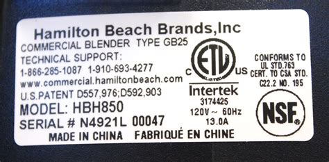 To make a warranty claim, do not return this appliance to the store. Please call 1.800.851.8900 in the U.S. or 1.800.267.2826 in Canada or visit hamiltonbeach.com in the U.S. or hamiltonbeach.ca in Canada. For faster service, locate the model, type, and series numbers on your appliance.. 