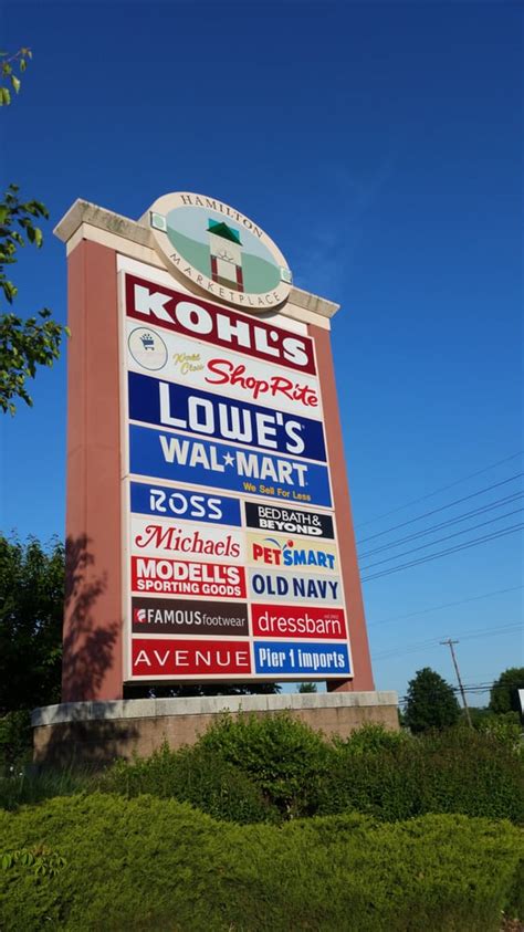 Hamilton marketplace stores. Kohl's is situated in an ideal spot in Hamilton Marketplace at 460 Marketplace Boulevard, within the east area of Trenton. This department store is available for the people of Millstone Township, Chesterfield, Princeton Junction, Allentown, Joint Base Mdl, Windsor and Bordentown. Today (on Tuesday) it is open 9:00 am - 10:00 pm. 