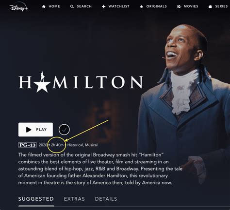 Hamilton run time. HAMILTON is the epic saga that follows the rise of Founding Father Alexander Hamilton as he fights for honor, love, and a legacy that would shape the course of a nation. Based on Ron Chernow's acclaimed biography and set to a score that blends hip-hop, jazz, R&B, and Broadway, HAMILTON has had a profound impact on … 