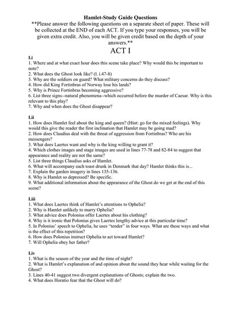 Hamlet study guide answers act iii. - A guide to nih grant programs.