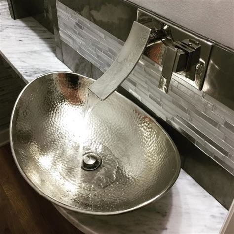 Hammered Silver Vessel Sink - Etsy