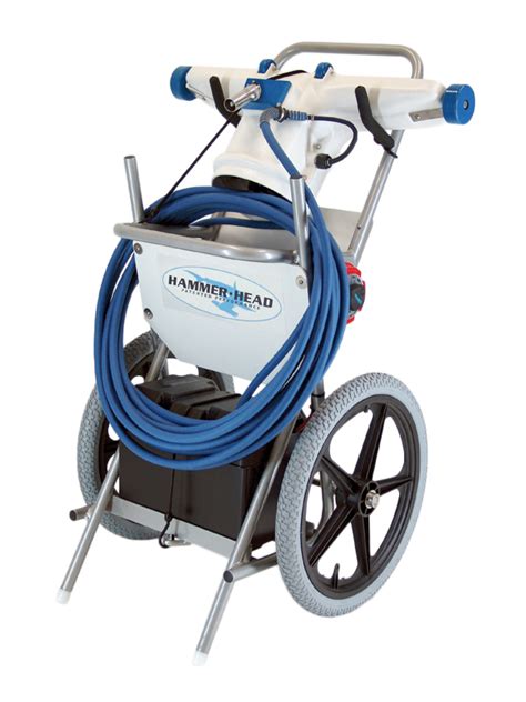 Hammerhead pool vacuum. The 21" Hammerhead Complete Vac Head with 40' cord is a reliable and efficient pool cleaner designed to keep your pool sparkling clean. This vacuum features an 8" vacuum throat and 2 large wheels, providing superior maneuverability compared to other brands. The package comes with the vacuum head, motor, prop, and one standard debris bag. 