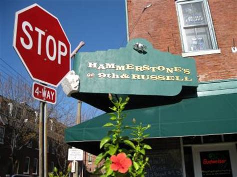 Hammerstone's is a Soulard bar with more Irish heritage than French, featuring a long bar, a large menu of bar-food and live music seven nights a week. The patio is dog friendly and heated in winter, and the area offers banquet facilities and catering services.. 