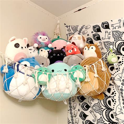 Squishmallow hammock, 12 inch squishmallow holder, squishmallow wall holder, stuffed animal wall holder, Halloween Colors (43) $15.00 FREE shipping Squishmallow, toy hammock, (60) $18.00 FREE shipping Macrame Toy Hammock, Kids room storage, Boho toy storage, Stuffed animal hammock, Nursery Decor, Squishmallow Storage, Playroom Decor H25. 