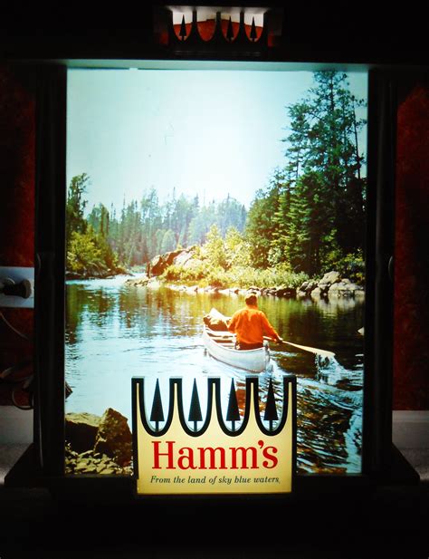 Hamms beer sign. Jan 6, 2013 ... This is our Vintage Hamms Beer scene-o-rama motion sign from the 1960's. "FROM THE LAND OF SKY BLUE WATERS" 