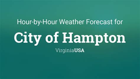 May 4, 2024 · Hampton Weather Forecasts. Weather Underground provides local & long-range weather forecasts, weatherreports, maps & tropical weather conditions for the Hampton area. ... Hampton, VA Hourly ...