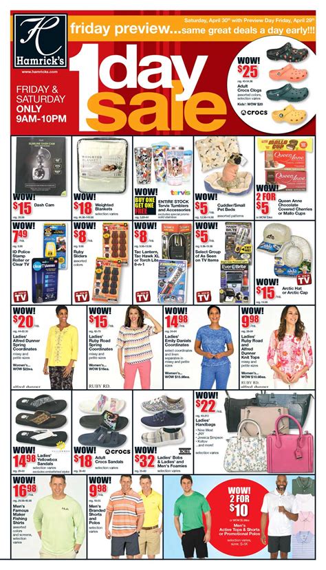 Hamricks ad. Specialties: Hamrick's operates 20 store locations in SC, NC, TN, GA and VA. The Corporate office is located in Gaffney, SC along with the Distribution and Wholesale center. Hamrick's stores offer today's hottest brands at deeply discounted prices on apparel for the whole family, shoes, accessories, and a large home and gift section. 