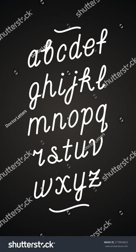 Hand Drawn Chalk Board Cursive Font. Vector Alphabet Stock Vector
